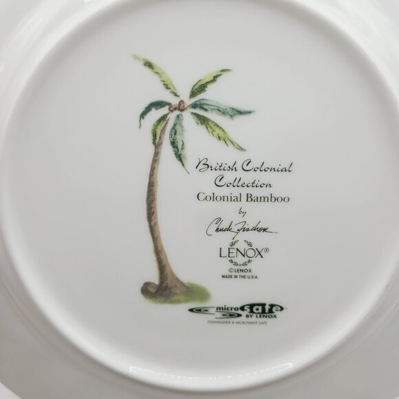 Lenox British Colonial Bamboo Luncheon Plate 9.25" Porcelain Palm Tree - Picture 6 of 7